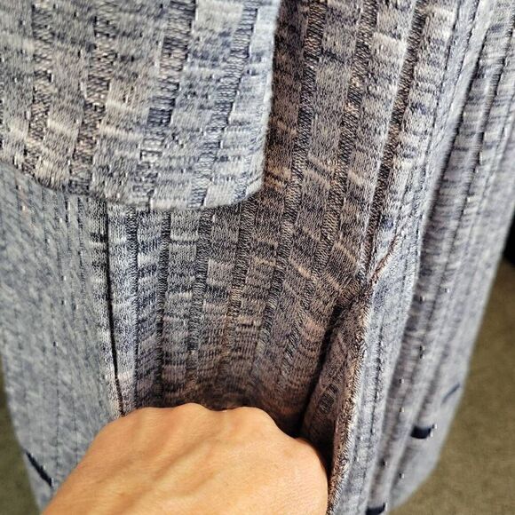 Chris McLaughlin Gray 3/4 Sleeve Ribbed Knit Fit & Flare Dress with Pockets - Picture 7 of 10